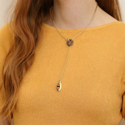 Collier Les Georgettes Montmartre en acier finition dorée et résine