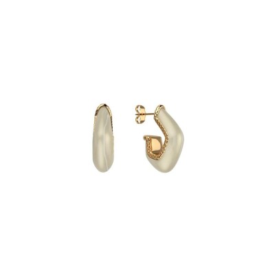 Boucles d'oreilles créoles Les Georgettes Montmartre en acier finition dorée et résine