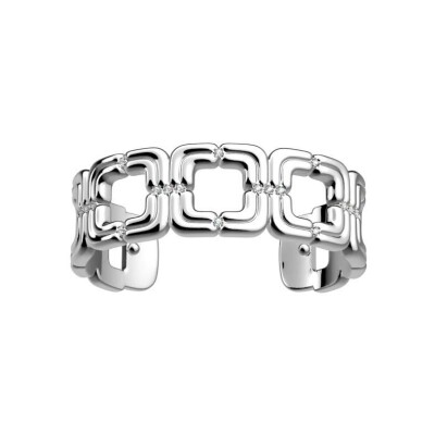 Bracelet manchette Les Georgettes Allure en laiton finition argentée, 14 mm