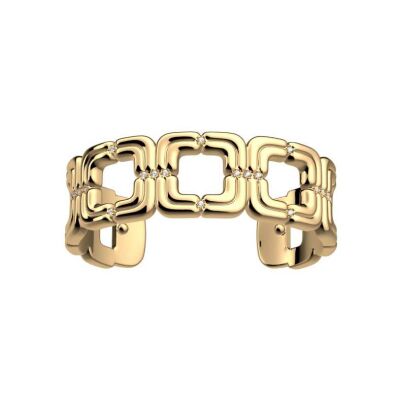 Bracelet manchette Les Georgettes Allure en laiton finition dorée, 14 mm
