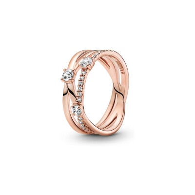 Bague Pandora en métal doré rose, taille 52