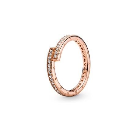 Bague Pandora en métal doré rose, taille 54