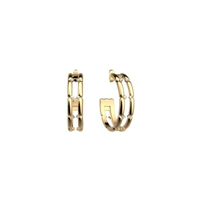 Boucles d'oreilles créoles Les Georgettes Allure en laiton finition dorée, 6 mm