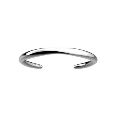 Bracelet jonc Les Georgettes Runway en laiton finition argentée