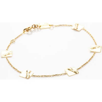 Bracelet Maison Ballet by Scarlett carrés froissés en or jaune 18 carats
