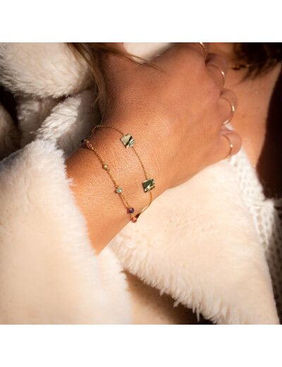 Bracelet Maison Ballet by Scarlett carrés froissés en or jaune 18 carats