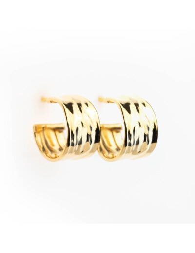 Boucles d'oreilles créoles Maison Ballet by Scarlett froissées en or jaune 18 carats