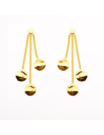 Boucles d'oreilles Maison Ballet by Scarlett froissées en or jaune 18 carats