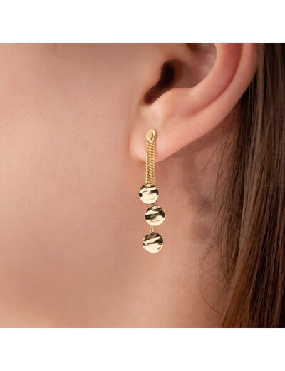 Boucles d'oreilles Maison Ballet by Scarlett froissées en or jaune 18 carats