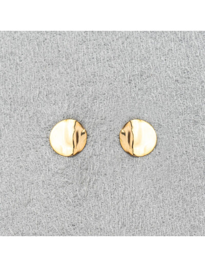 Boucles d'oreilles Maison Ballet by Scarlett froissées en or jaune 18 carats