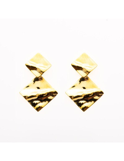 Boucles d'oreilles Maison Ballet by Scarlett froissées en or jaune 18 carats