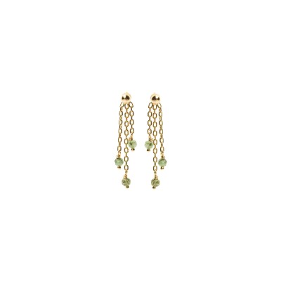 Boucles d'oreilles pendantes Maison Ballet by Scarlett en or jaune 18 carats et émeraude