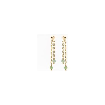 Boucles d'oreilles Maison Ballet by Scarlett en or jaune 18 carats et émeraude