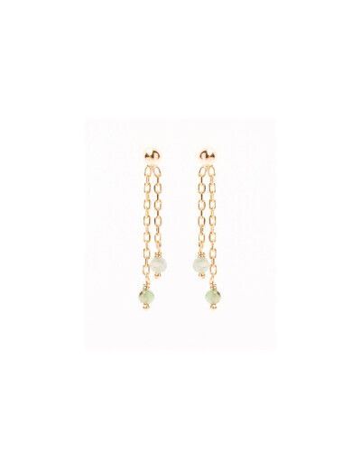 Boucles d'oreilles Maison Ballet by Scarlett en or jaune 18 carats et émeraude