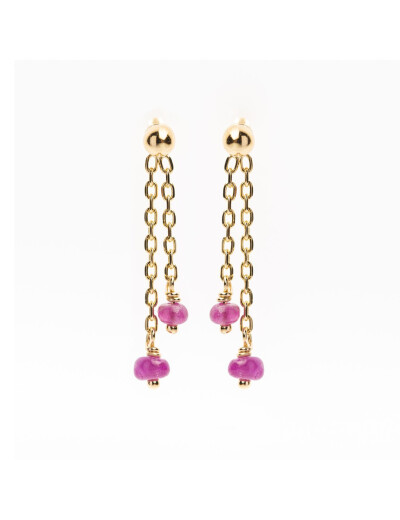 Boucles d'oreilles Maison Ballet by Scarlett en or jaune et rubis