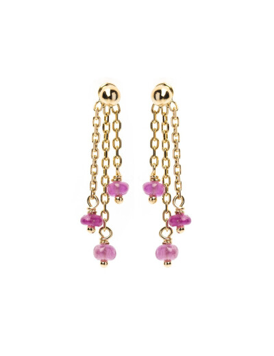 Boucles d'oreilles Maison Ballet by Scarlett en or jaune 18 carats et rubis