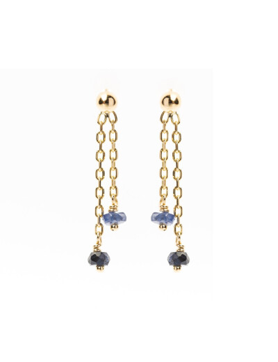 Boucles d'oreilles Maison Ballet by Scarlett en or jaune 18 carats et saphir