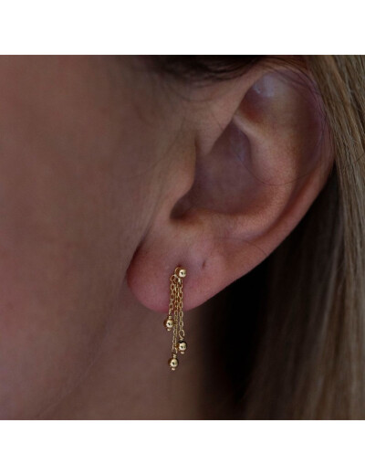 Boucles d'oreilles pendantes Maison Ballet by Scarlett en or jaune 18 carats