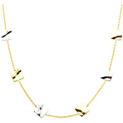 Collier Maison Ballet by Scarlett carrés froissés en or jaune 18 carats