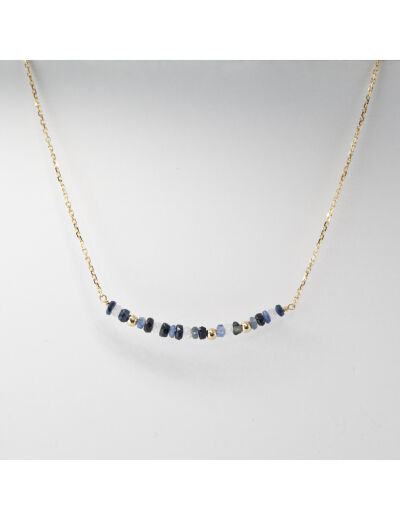 Collier Maison Ballet by Scarlett chaîne forçat limée en or jaune 18 carats et saphir