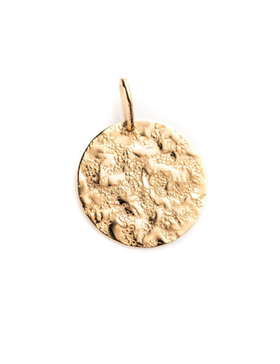Pendentif Maison Ballet by Scarlett froissé en or jaune 18 carats