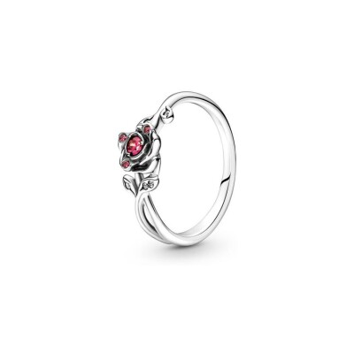 Bague Disney X Pandora La Belle & La Bête Rose en argent, taille 54