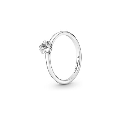 Solitaire Pandora Étoile Scintillante Céleste en argent et oxyde de zirconium, taille 60