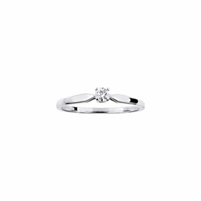 Solitaire en or blanc et diamant 0.1ct