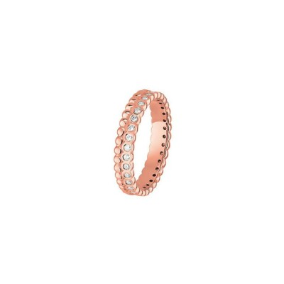 Alliance jonc Elda Forever en or rose et diamants effet perlé, 3.3mm