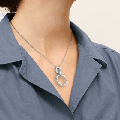 Collier Les Georgettes Runway en laiton finition argentée, 20 mm