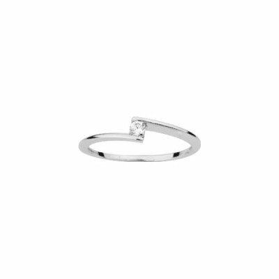 Solitaire en or blanc et diamant 0.07ct