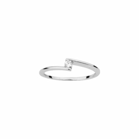 Solitaire en or blanc et diamant 0.07ct