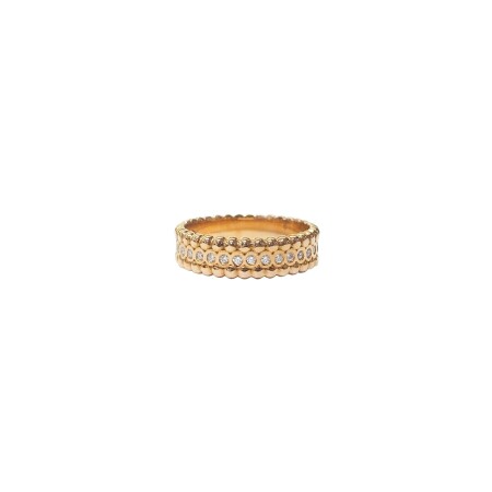 Bague Isabelle Barrier en or rose sertie de diamants naturels, taille 54