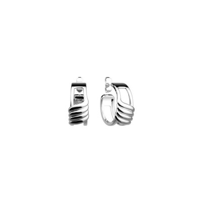 Boucles d'oreilles créoles Les Georgettes Andy en laiton finition argentée, 8 mm