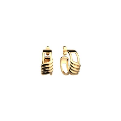 Boucles d'oreilles créoles Les Georgettes Andy en laiton finition dorée, 8 mm