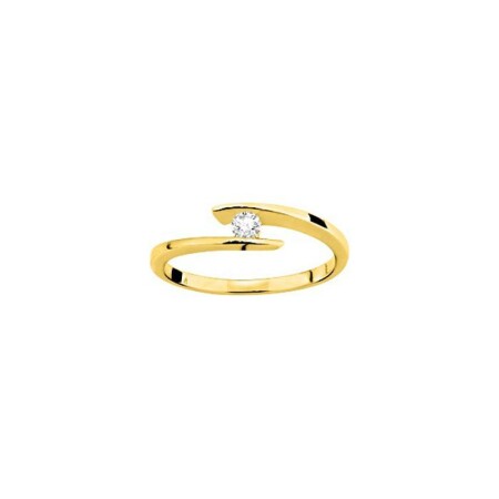 Solitaire en or jaune et diamant 0.08ct