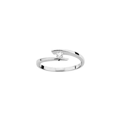 Solitaire en or blanc et diamant 0.08ct