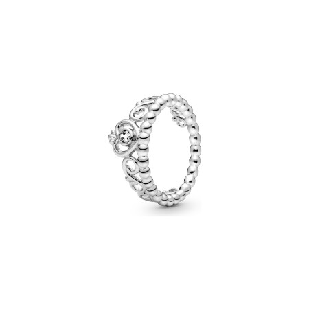 Bague Purely Pandora couronne diadème de princesse en argent et oxyde de zirconium, taille 54