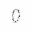 Bague Pandora Timeless torsades scintillante en argent et oxyde de zirconium, taille 56