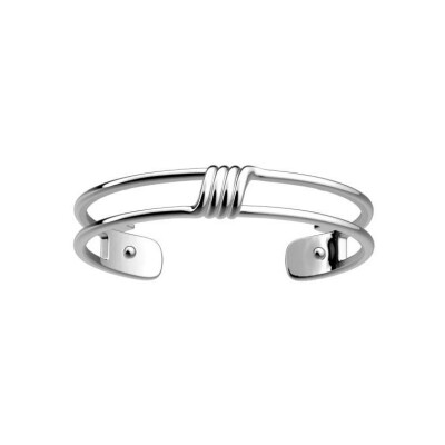 Bracelet manchette Les Georgettes Andy en laiton finition argentée, 8 mm