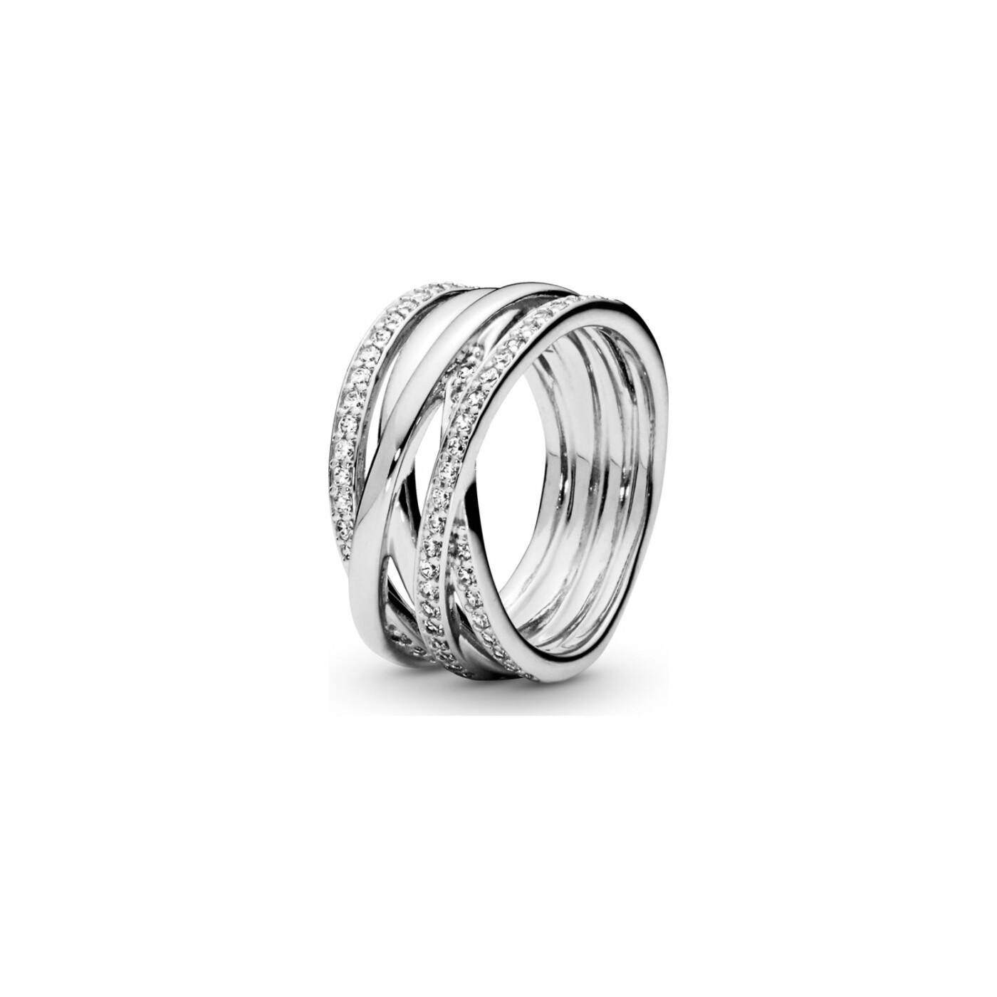 Bague Pandora Timeless lignes brillantes et scintillantes en argent et oxyde de zirconium