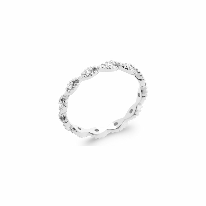 Bague en argent rhodié et oxydes de zirconium