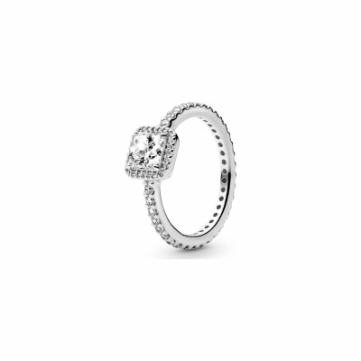 Bague Pandora Timeless halo scintillant carré en argent et oxyde de zirconium, taille 54