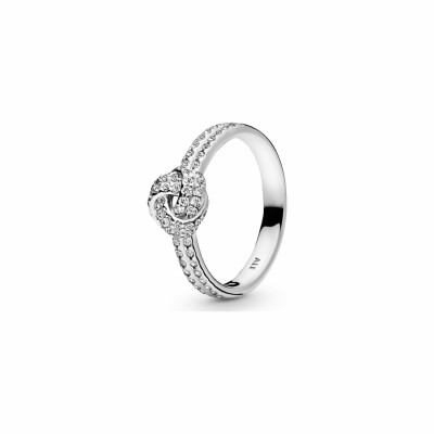 Bague Pandora Timeless nœud chatoyant en argent et oxyde de zirconium, taille 48