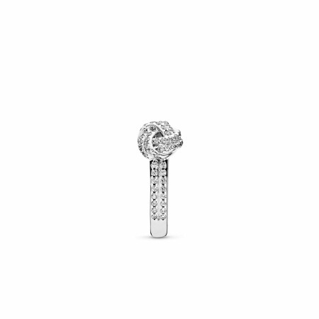 Bague Pandora Timeless nœud chatoyant en argent et oxyde de zirconium, taille 60