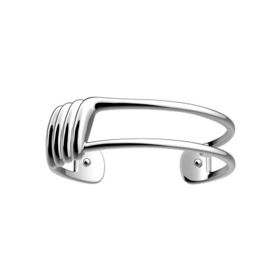 Bracelet manchette Les Georgettes Andy en laiton finition argentée, 14 mm