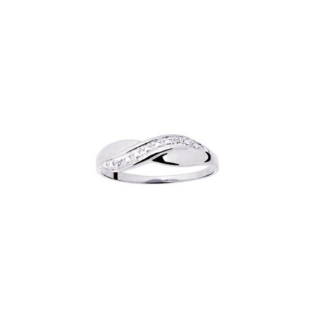 Bague en or blanc et diamant, 0.01ct