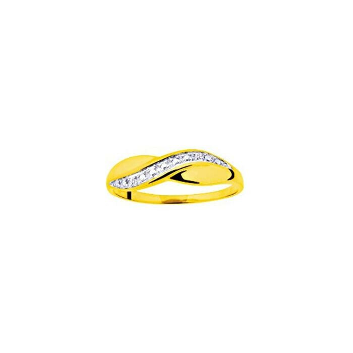 Bague en or jaune rhodié et diamant, 0.01ct