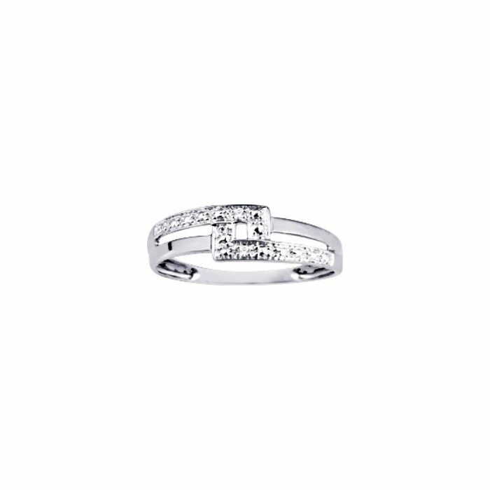 Bague en or blanc et diamant 0.01ct