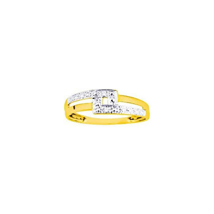 Bague en or jaune rhodié et diamant, 0.01ct